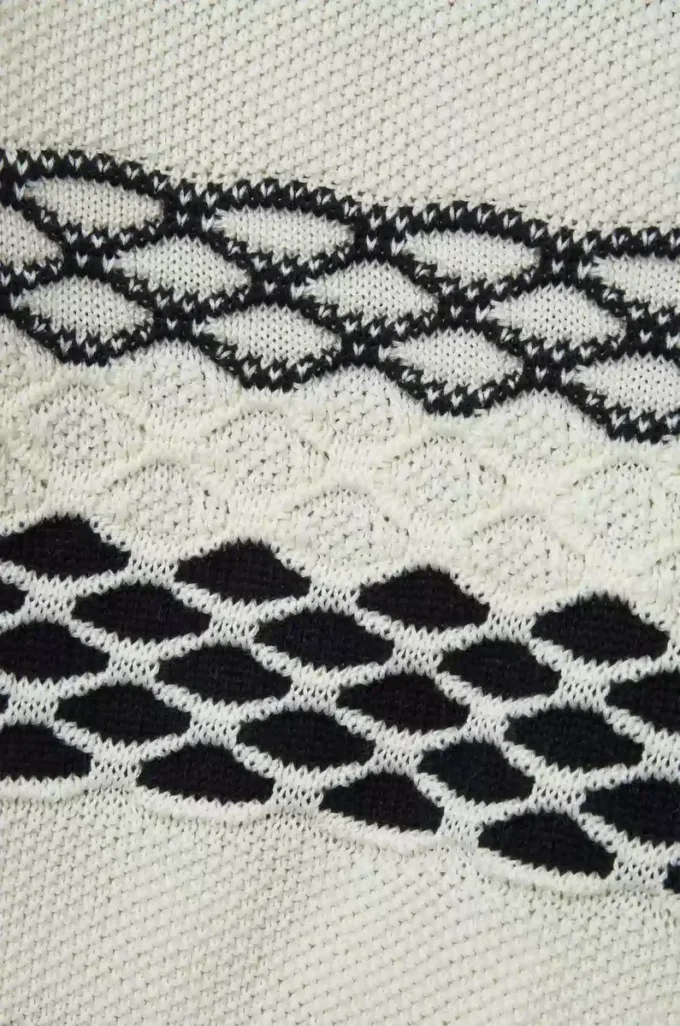 Gilet en jacquard de coton noir/blanc