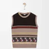 Gilet en laine et cachemire Beige/Multicolore Gilet en laine et cachemire Beige/Multicolore