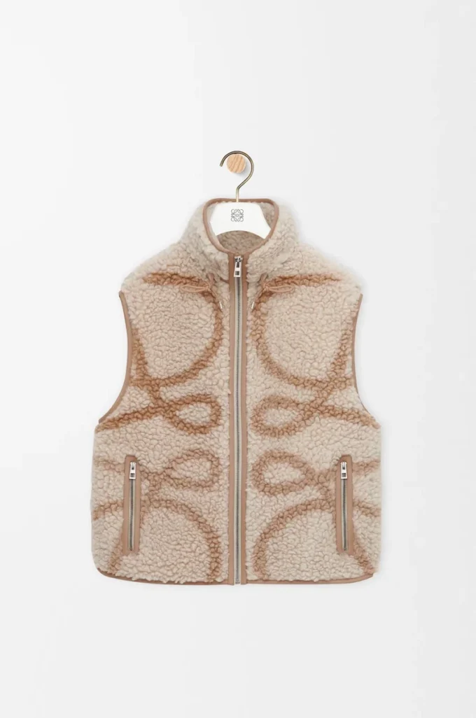 Gilet en laine mélangée Beige/Vert kaki Gilet en laine mélangée Beige/Vert kaki
