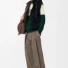 Gilet matelassé en peau lainée Marron/Bleu marine Gilet matelassé en peau lainée Marron/Bleu marine