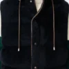Gilet matelassé en peau lainée Marron/Bleu marine Gilet matelassé en peau lainée Marron/Bleu marine
