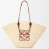 Grand sac Anagram Basket en palmier iraca et cuir de veau Naturel/Tan