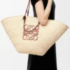 Grand sac Anagram Basket en palmier iraca et cuir de veau Naturel/Tan