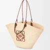 Grand sac Anagram Basket en palmier iraca et cuir de veau Naturel/Tan