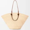 Grand sac Anagram Basket en palmier iraca et cuir de veau Naturel/Tan