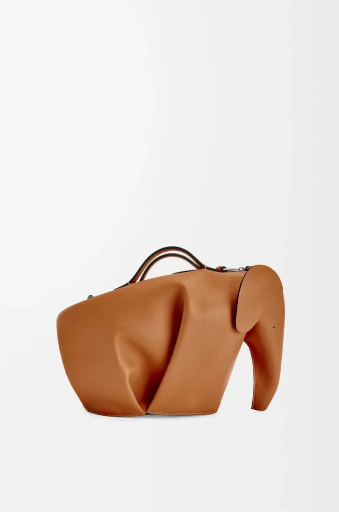 Grand sac Elephant en cuir de veau classique Tan