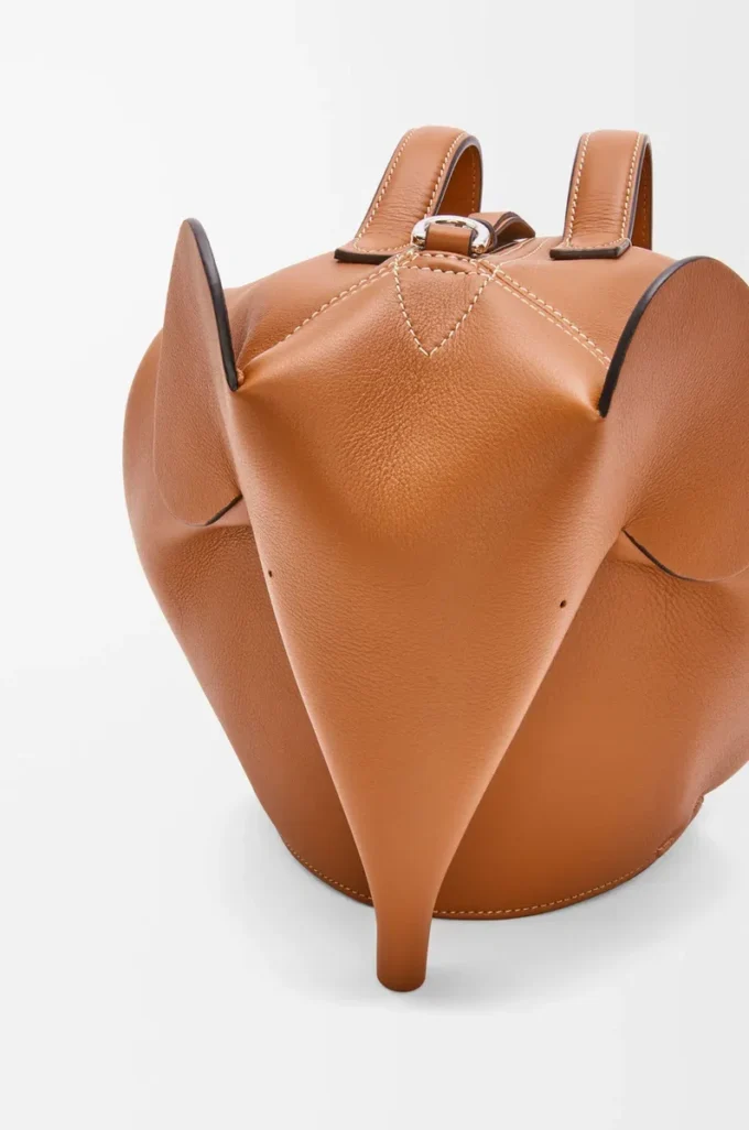 Grand sac Elephant en cuir de veau classique Tan