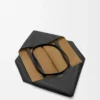 Grand sac fourre-tout Puzzle Fold horizontal en cuir de veau grainé souple Noir