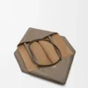 Grand sac fourre-tout Puzzle Fold horizontal en cuir de veau grainé souple Taupe