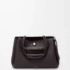 Grand sac Madrid en cuir de veau grainé souple Dark Ebony