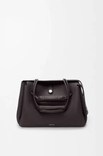Grand sac Madrid en cuir de veau grainé souple Dark Ebony