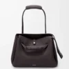 Grand sac Madrid en cuir de veau grainé souple Dark Ebony