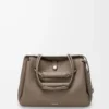Grand sac Madrid en cuir de veau grainé souple Taupe