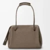 Grand sac Madrid en cuir de veau grainé souple Taupe