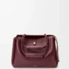 Grand sac Madrid en cuir de veau souple Bordeaux foncé