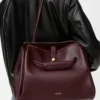 Grand sac Madrid en cuir de veau souple Bordeaux foncé