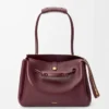 Grand sac Madrid en cuir de veau souple Bordeaux foncé