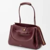 Grand sac Madrid en cuir de veau souple Bordeaux foncé