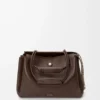 Grand sac Madrid en cuir de veau souple marron foncé
