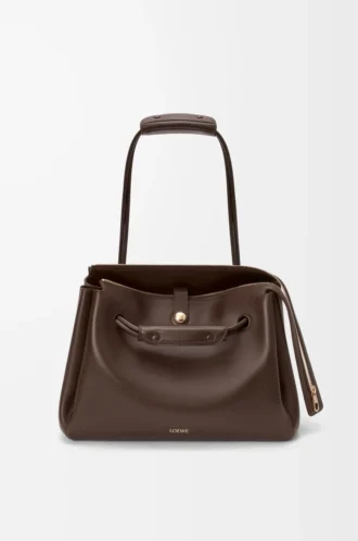 Grand sac Madrid en cuir de veau souple marron foncé