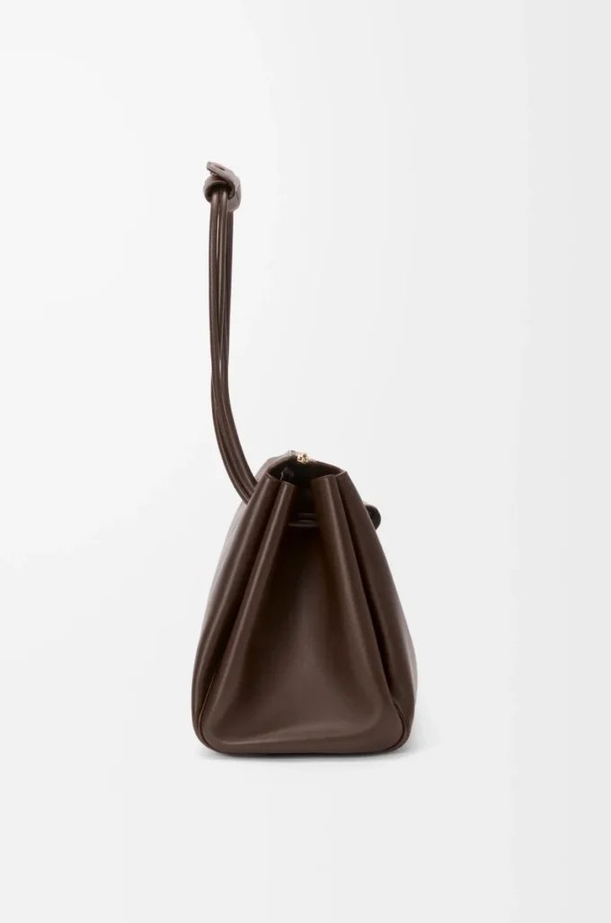 Grand sac Madrid en cuir de veau souple marron foncé