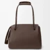 Grand sac Madrid en cuir de veau souple marron foncé