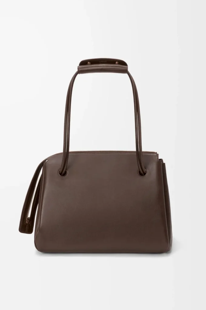 Grand sac Madrid en cuir de veau souple marron foncé