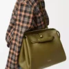 Grand sac Madrid en cuir de veau souple Olive