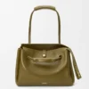 Grand sac Madrid en cuir de veau souple Olive