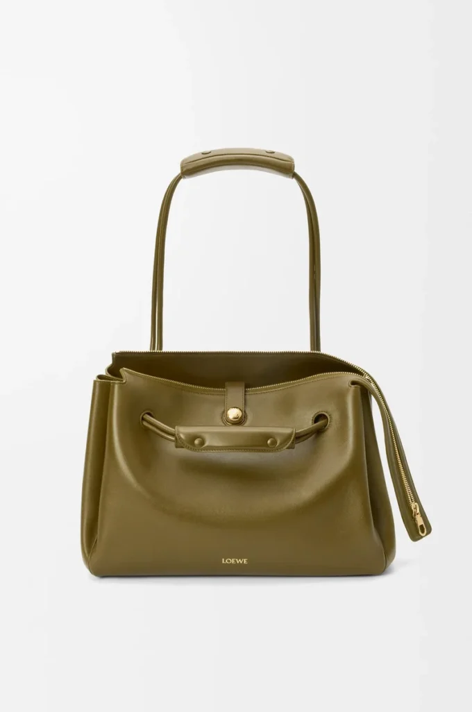 Grand sac Madrid en cuir de veau souple Olive