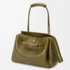 Grand sac Madrid en cuir de veau souple Olive