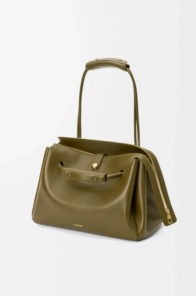 Grand sac Madrid en cuir de veau souple Olive