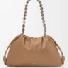 Grand sac à main Flamenco en cuir d&rsquo;agneau nappa moelleux Mocha