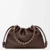 Grand sac à main Flamenco en cuir d&rsquo;agneau nappa souple Marron foncé
