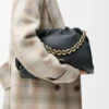 Grand sac à main Flamenco en cuir d&rsquo;agneau nappa souple Noir