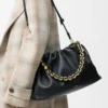 Grand sac à main Flamenco en cuir d&rsquo;agneau nappa souple Noir