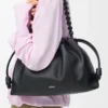 Grand sac à main Flamenco en cuir d&rsquo;agneau nappa souple Noir