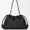 Grand sac à main Flamenco en cuir d&rsquo;agneau nappa souple Noir