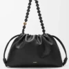 Grand sac à main Flamenco en cuir d&rsquo;agneau nappa souple Noir