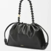 Grand sac à main Flamenco en cuir d&rsquo;agneau nappa souple Noir