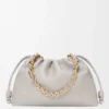 Grand sac à main Flamenco en cuir d&rsquo;agneau nappa souple Shell Grey