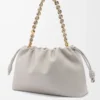 Grand sac à main Flamenco en cuir d&rsquo;agneau nappa souple Shell Grey
