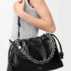 Grand sac à main Flamenco en cuir d&rsquo;agneau nappa verni Noir