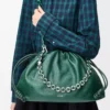 Grand sac à main Flamenco en cuir de cerf Evergreen