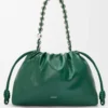 Grand sac à main Flamenco en cuir de cerf Evergreen