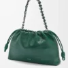 Grand sac à main Flamenco en cuir de cerf Evergreen