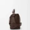 Grand sac Puzzle Biker en cuir de veau brillant Dark Chestnut