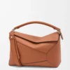 Grand sac Puzzle Edge en cuir de veau classique Tan