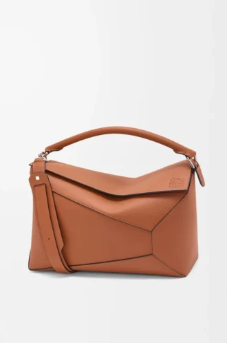 Grand sac Puzzle Edge en cuir de veau classique Tan