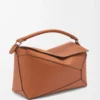 Grand sac Puzzle Edge en cuir de veau classique Tan